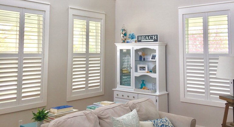 Southern California California shutters in living room